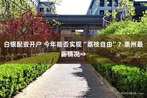 白银配资开户 今年能否实现“荔枝自由”？惠州最新情况→