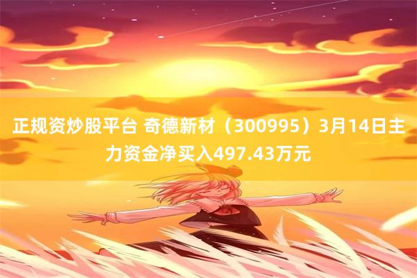 正规资炒股平台 奇德新材（300995）3月14日主力资金净买入497.43万元