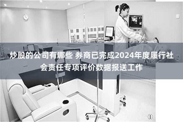 炒股的公司有哪些 券商已完成2024年度履行社会责任专项评价数据报送工作