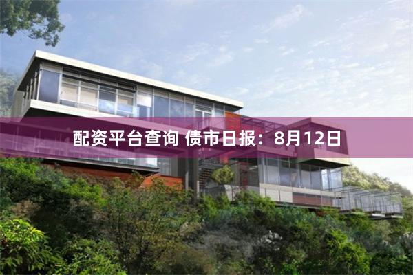 配资平台查询 债市日报：8月12日